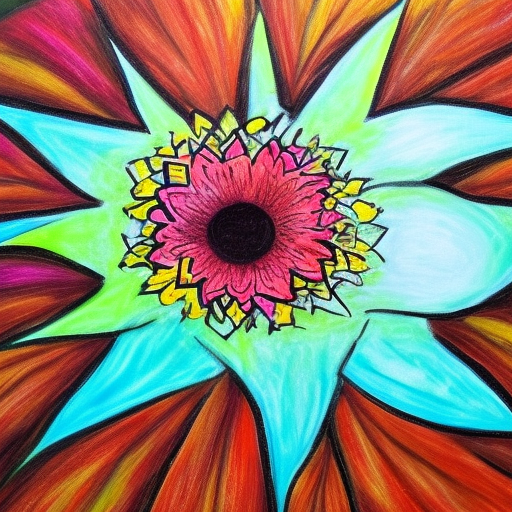 Abstract close up painting of a flower